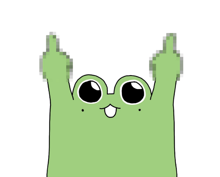 Glot holding up both middle fingers